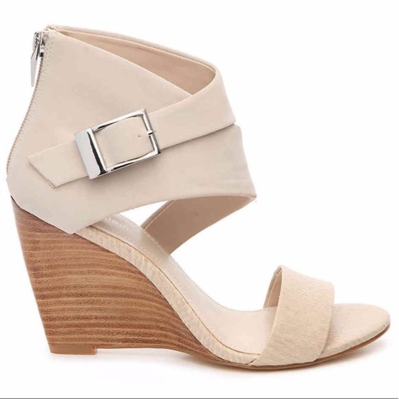 Calvin Klein Marisa Wedge Heels, Size 7.5, Ivory - Picture 1 of 10